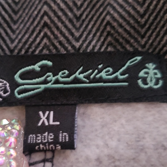 Ezekiel Chevron Tweed Black ANTHROPOLOGIE Coat XL - Picture 4 of 6